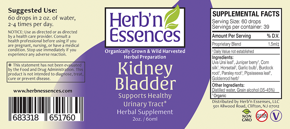 Kidney Bladder - Organic, Herbal Supplement - Herb'n Essences – Herb'n ...